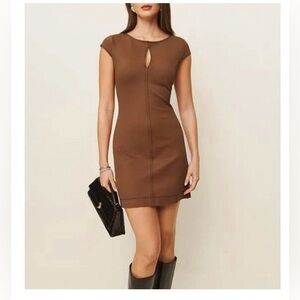 Reformation Carsyn Knit Dress size small in color wood